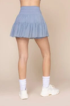Pirouette Tiered Skort - Blue Storm -Quality Sport Wear StellarBra 1400 PirouetteSkort BlueStorm 6064 03174
