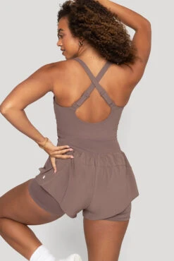 Supershort™ Runsie - Peppercorn -Quality Sport Wear Supershort TM Runsie Peppercorn 6042 3 02584