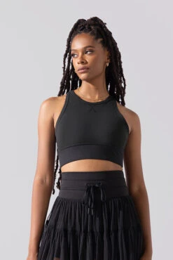 Sweat Sesh Crop Top - Black -Quality Sport Wear Sweat Sesh Long Bra Black A1004 0773