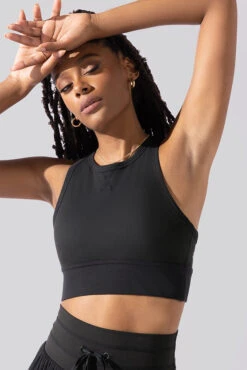 Sweat Sesh Crop Top - Black -Quality Sport Wear Sweat Sesh Long Bra Black A1004 0787