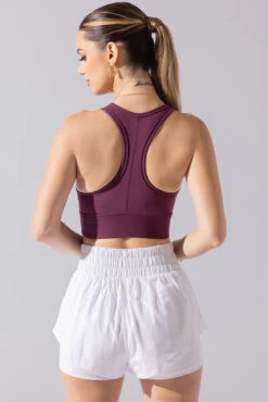 Sweat Sesh Crop Top - Plum -Quality Sport Wear Sweat Sesh Long Bra Plum A1004 0581