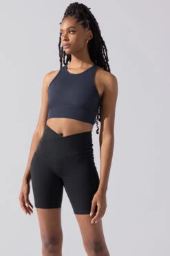 Sweat Sesh Crop Top - Smoky Navy -Quality Sport Wear Sweat Sesh Long Bra Smoky Navy A1004 0379