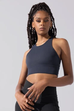 Sweat Sesh Crop Top - Smoky Navy -Quality Sport Wear Sweat Sesh Long Bra Smoky Navy A1004 0392