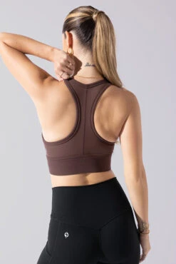 Sweat Sesh Crop Top - Truffle -Quality Sport Wear Sweat Sesh Long Bra Truffle A100 0383