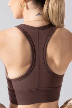 Sweat Sesh Crop Top - Truffle -Quality Sport Wear Sweat Sesh Long Bra Truffle A100 0387