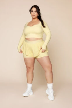 Sweetheart Long Sleeve Crop Top- Buttercream -Quality Sport Wear SweetheartLongSle Edit