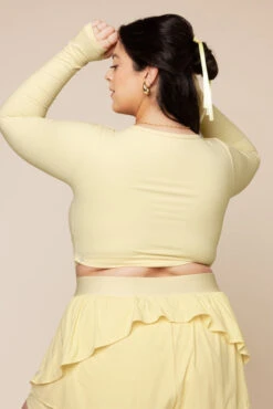 Sweetheart Long Sleeve Crop Top- Buttercream -Quality Sport Wear SweetheartLongSle 7 Edit