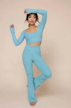 Sweetheart Long Sleeve Crop Top - Oasis -Quality Sport Wear SweetheartLongSleeveCropTop 2022 CrisscrossHourglassFlare Oasis C1030 00528