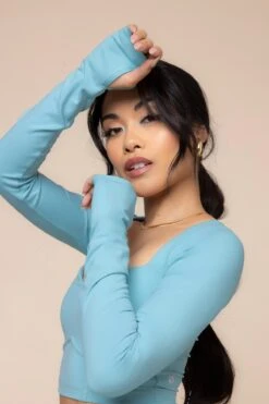 Sweetheart Long Sleeve Crop Top - Oasis -Quality Sport Wear SweetheartLongSleeveCropTop 2022 CrisscrossHourglassFlare Oasis C1030 00572