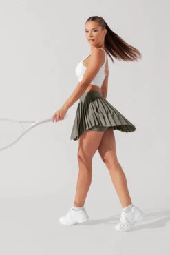 Ace ‘em Pleated Skort - Rustic Olive -Quality Sport Wear VensusSkort RusticOlive H1002 0964 Edit 1