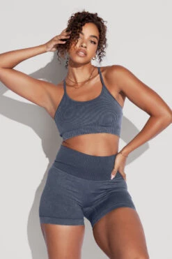 What's The Scoop Seamless Bra - Vintage Indigo -Quality Sport Wear What stheScoopBra SSShorts vintageindigo 0499 Edit