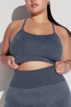 What's The Scoop Seamless Bra - Vintage Indigo -Quality Sport Wear What stheScoopBra SSShorts vintageindigo 2453 Edit