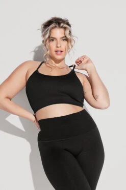 What's The Scoop Seamless Bra - Black -Quality Sport Wear What stheScoopBra SSleggings Black 2676 Edit