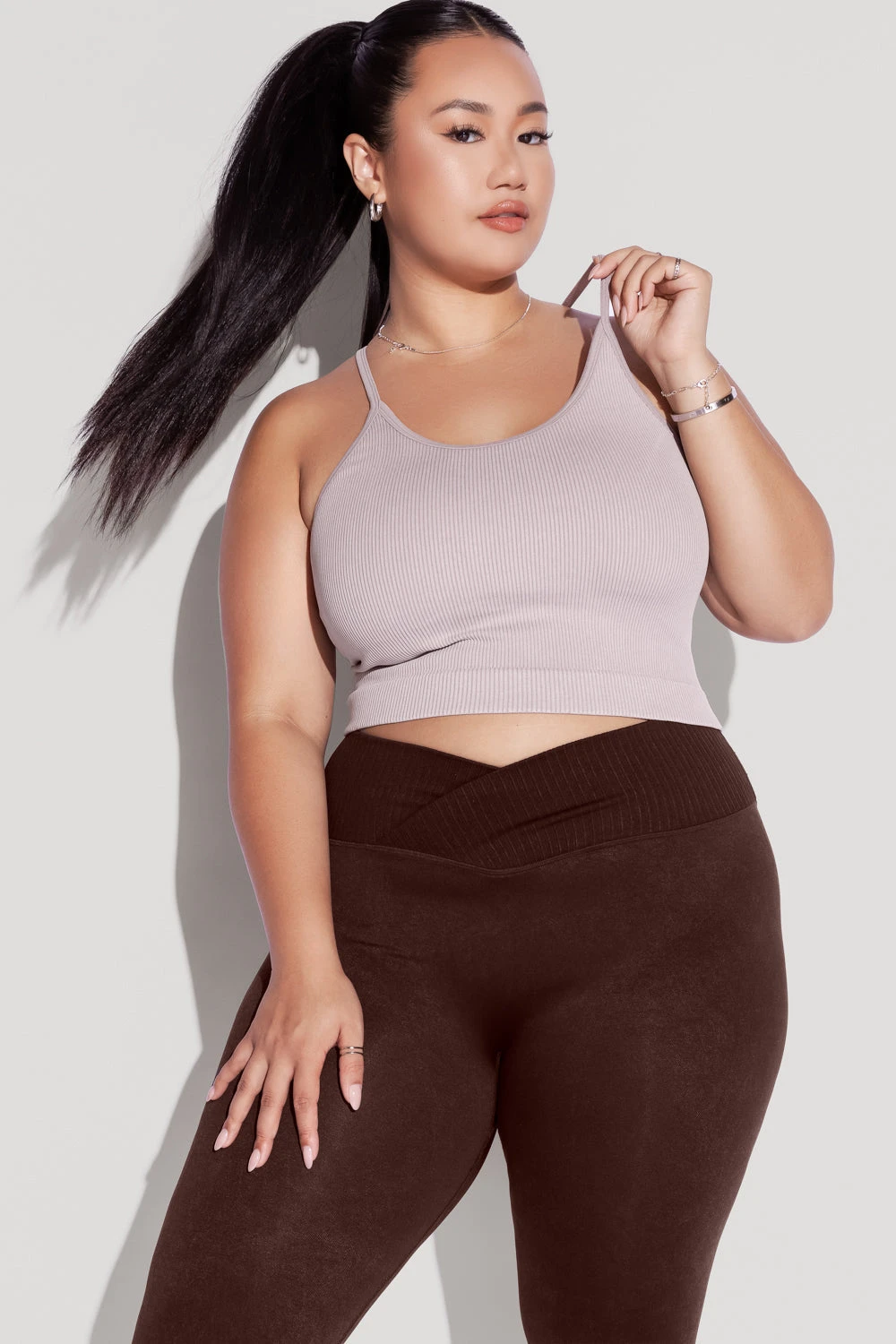 What's The Scoop Seamless Crop Tank - Smoky Lilac 1 What's The Scoop Seamless Crop Tank - Smoky Lilac