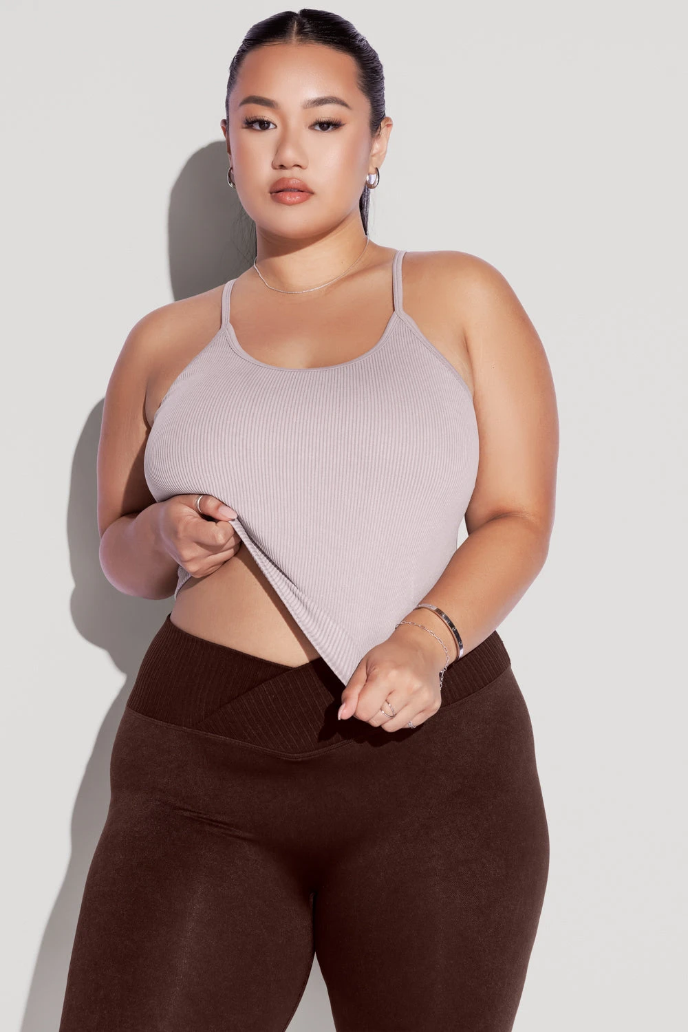 What's The Scoop Seamless Crop Tank - Smoky Lilac 3 What's The Scoop Seamless Crop Tank - Smoky Lilac - Image 3