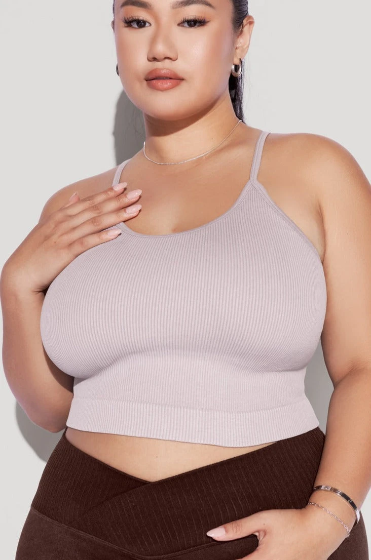 What's The Scoop Seamless Crop Tank - Smoky Lilac 5 What's The Scoop Seamless Crop Tank - Smoky Lilac - Image 5