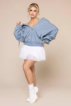 Zip Cloud Hoodie - Blue Storm -Quality Sport Wear ZipCloudHoodie Blue Storm 5002 03670