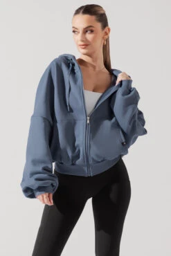 Zip Cloud Hoodie - Blue Steel -Quality Sport Wear ZipCloudHoodie BlueSteel 5002 0001 Edit