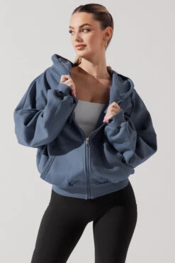 Zip Cloud Hoodie - Blue Steel -Quality Sport Wear ZipCloudHoodie BlueSteel 5002 0025 Edit