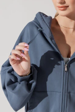 Zip Cloud Hoodie - Blue Steel -Quality Sport Wear ZipCloudHoodie BlueSteel 5002 0039 Edit