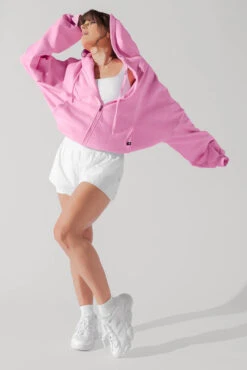 Zip Cloud Hoodie - Malibu Pink -Quality Sport Wear ZipCloudHoodie Bubblegum 5002 0046 Edit 1