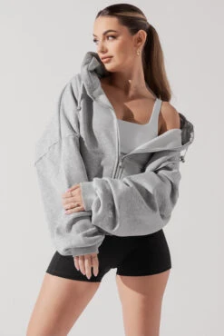 Zip Cloud Hoodie - Heather Grey 16 Zip Cloud Hoodie - Heather Grey -Quality Sport Wear ZipCloudHoodie HeatherGrey 5002 0248 Edit