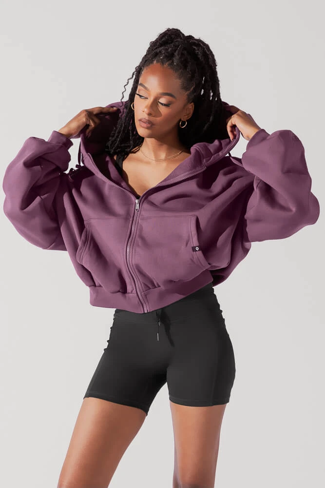 Zip Cloud Hoodie - Deep Plum 8 Zip Cloud Hoodie - Deep Plum - Image 8