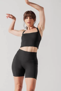 Daphne Corset Crop Top - Black -Quality Sport Wear ZipHoodie GreenTime 5002 00011 Edit