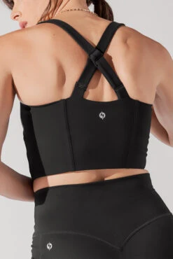 Daphne Corset Crop Top - Black -Quality Sport Wear ZipHoodie GreenTime 5002 00281 Edit