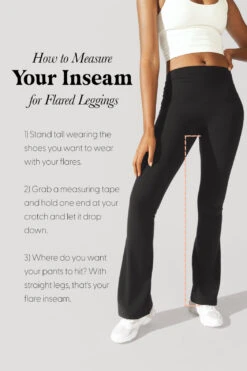 Supersculpt™ Flared Leggings With Pockets - Black -Quality Sport Wear how to measure your inseam ecomm size